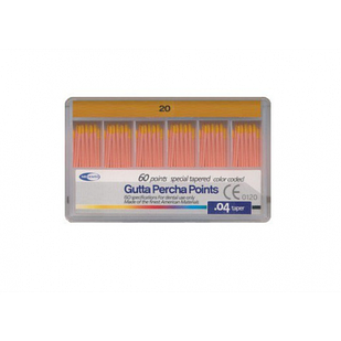 Meta Biomed Gutta Percha Points, Мета Біомед Гутаперчеві штифти 04 №20, 60шт
