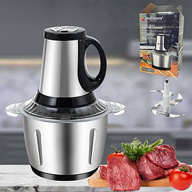 Подрібнювач електричний 600Вт Hoffmans Electronics НМ-8829 з металевою чашею 3л універсальний чоппер