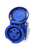 Розетка силова 133 стаціонарна 2Р+РЕ 63А 220В IP67 силовий роз'єм Tnsy