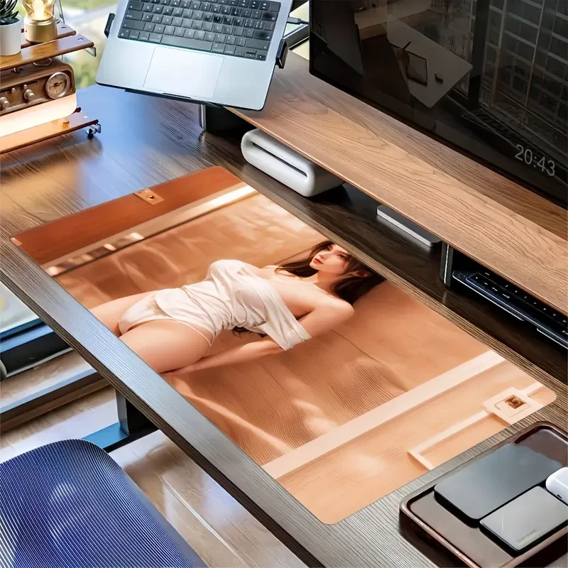 Великий килимок для миші з дизайном аніме-дівчини, розмір 60/30, фото 1