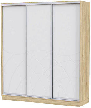 Шафа-купе Loretto / Лоретто 2400х2100х603мм дуб сонома+білий супермат Art In Head, фото 1