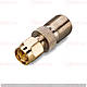 01-11-120. Перехідник штекер SMA — гніздо F, латунь, gold, фото 3
