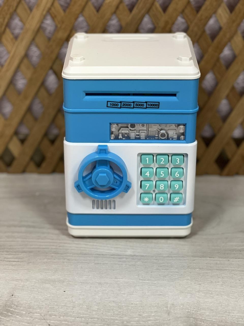 Скарбничка дитячий сейф з кодовим замком та купюроприймачем для паперових грошей та монет, фото 1