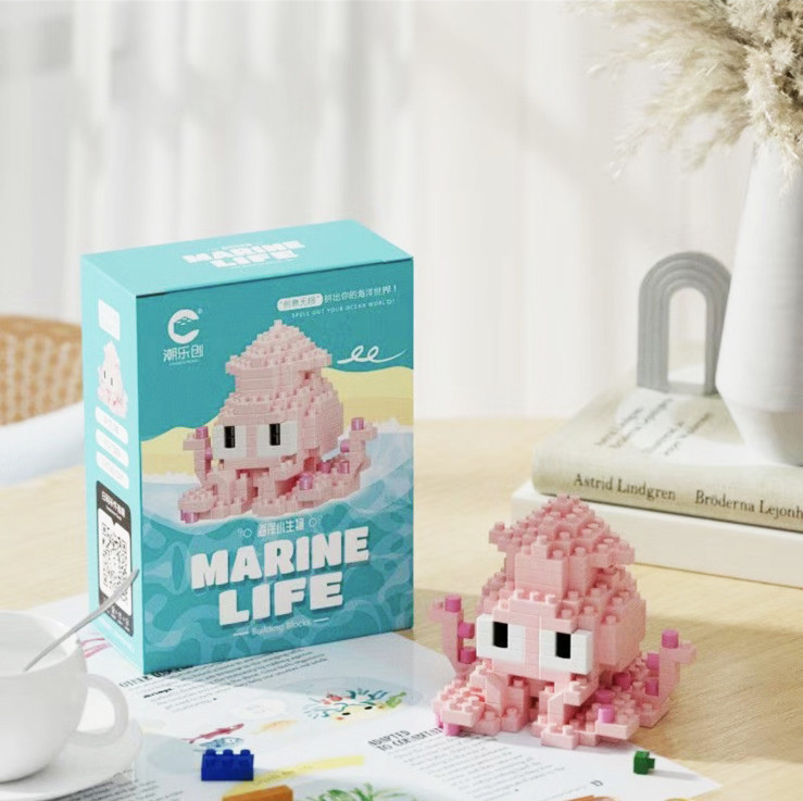3D Конструктор Marine Life Фігурка Восьминіг Набір Міні Блоки 216 шт (01375)