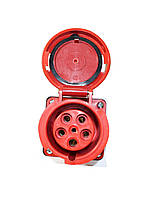 Розетка силова 135 стаціонарна 3Р+PЕ+N 63А 380В IP67 силовий роз'єм Tnsy