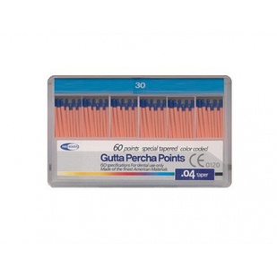 Meta Biomed Gutta Percha Points, Мета Біомед Гутаперчеві штифти 04 №30, 60шт