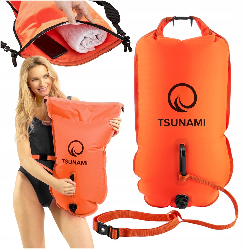 Буй для плавання TSUNAMI надувний 2 в 1 Orange (P-5907739312716)