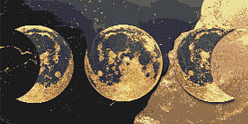 Алмазна мозаїка XXL Космос Місяць 40х80 см Орігамі (OD6005)