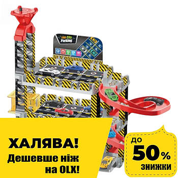 Парковка гараж для машинок (3 поверхи, ліфт механічний, звук, світло, машинки 2шт) A333-240B Акція до 27.04