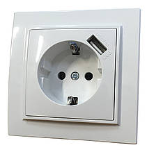 Розетка внутрішній установки 1-а з/к з 1 USB 2.1A біла IP20 Malta Ny95000970