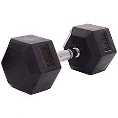 Гантель суцільна шестигранна для фітнесу Zelart 1205-15 комплектація 1 шт. вага 15 кг