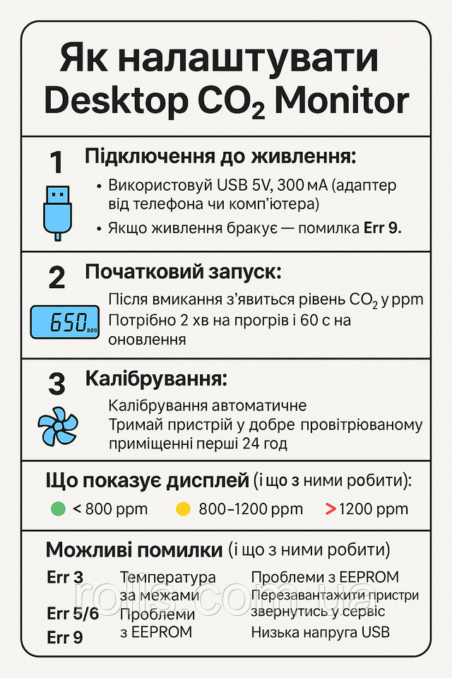 VILPE DESKTOP CO2 Монітор інструкція підключення