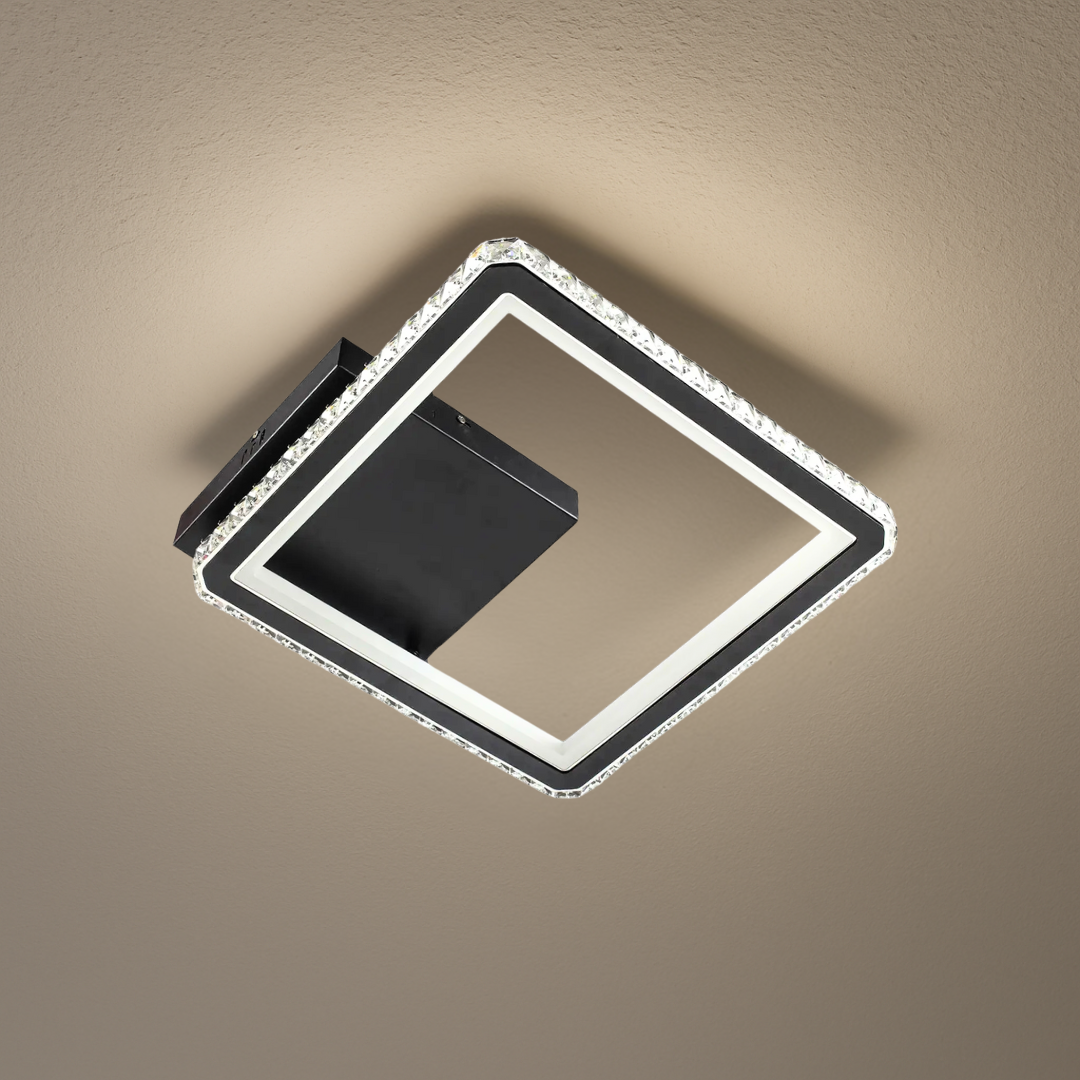 Led люстра мінімалітична SVET 80W до 18 м² колір Чорний хром SY-19380/1 BK+CR, фото 1