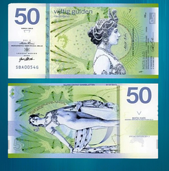 Сувенірна банкнота Нідерланди, 50 гульденів, 2020г. Мата Харі (Маргарета Гертруїда Зеллі) UNC