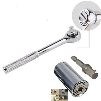 Тріскачка з універсальною головкою TOOL 7-19мм / Універсальний торцевий гайковий ключ