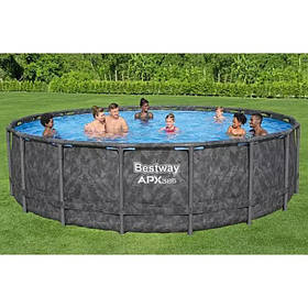 Каркасний басейн Bestway 561KC 549×132 см — 26 000 л, круглий, з фільтром, тентом, драбинкою та підстилкою
