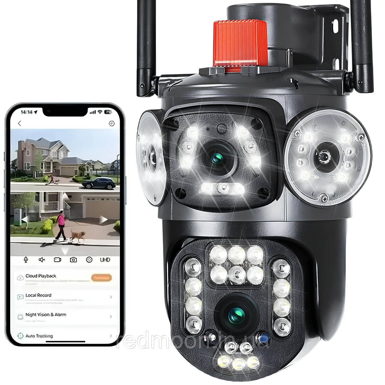 Вулична WIFI камера спостереження 8MP, 4K, 2 об'єктиви, 3L / Вайфай камера відеоспостереження / Поворотна камера