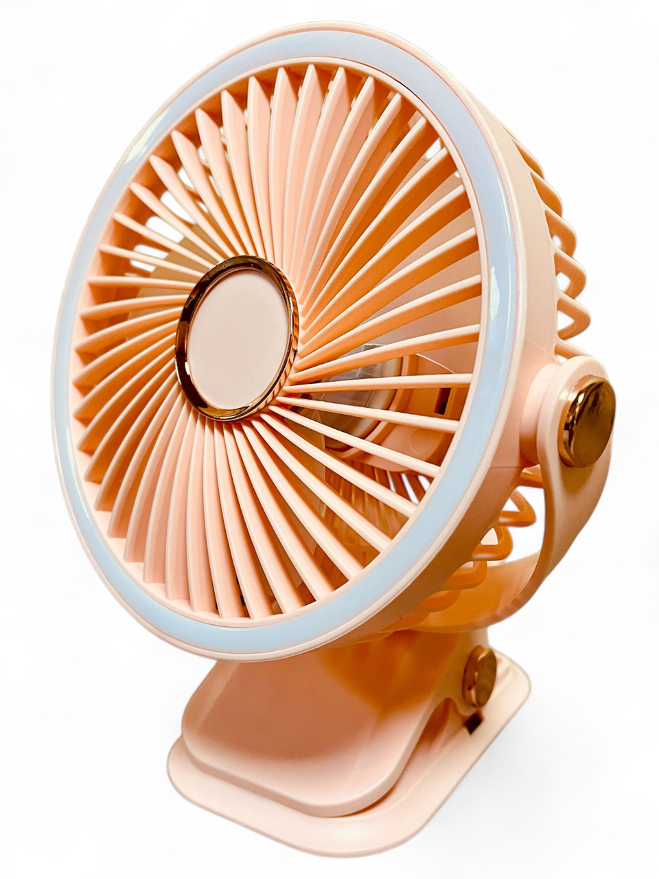 Вентилятор F2-150 акумуляторний з LED підсвічуванням та прищіпкою - Pink