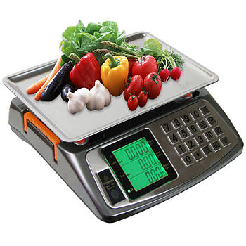 Настільні ваги торговельні до 50кг, від мережі та акумулятора / Торгові ваги електронні / Ваги для торгівлі
