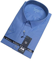 Чоловіча класична теніска Berluti vk-0006 блакитна в клітку Туреччина, ошатна стильна чоловіча теніска L