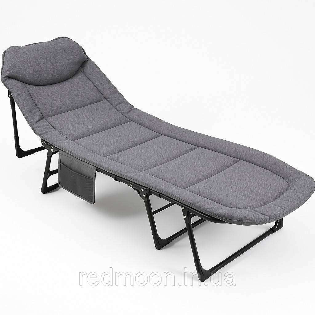 Шезлонг лежак розкладний 180x60см, до 120кг / Пляжний лежак / Шезлонг пляжний / Ліжко розкладачка