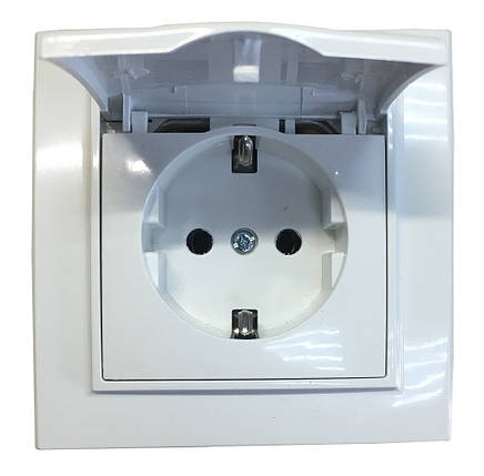 Розетка внутрішній установки 1-а з/к з кришкою біла IP20 Malta Ny95000961, фото 3