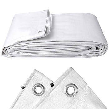 Тент з металевими люверсами (4х3м2), 150 г/м2 / Універсальний брезент для накриття / Тент будівельний