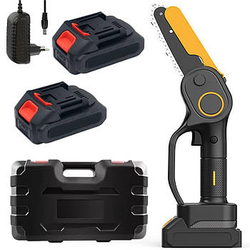 Акумуляторна пила 4", 1400Вт + 2 АКБ у кейсі, AT-CS0301 / Міні пила акумуляторна / Ручна електропила