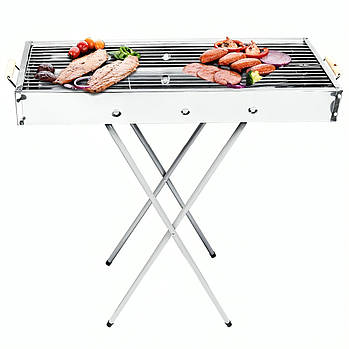 Складний мангал барбекю 70х70х30см, BARBECUE TRAY 770T / Барбекюшниця / Розкладний мангал переносний