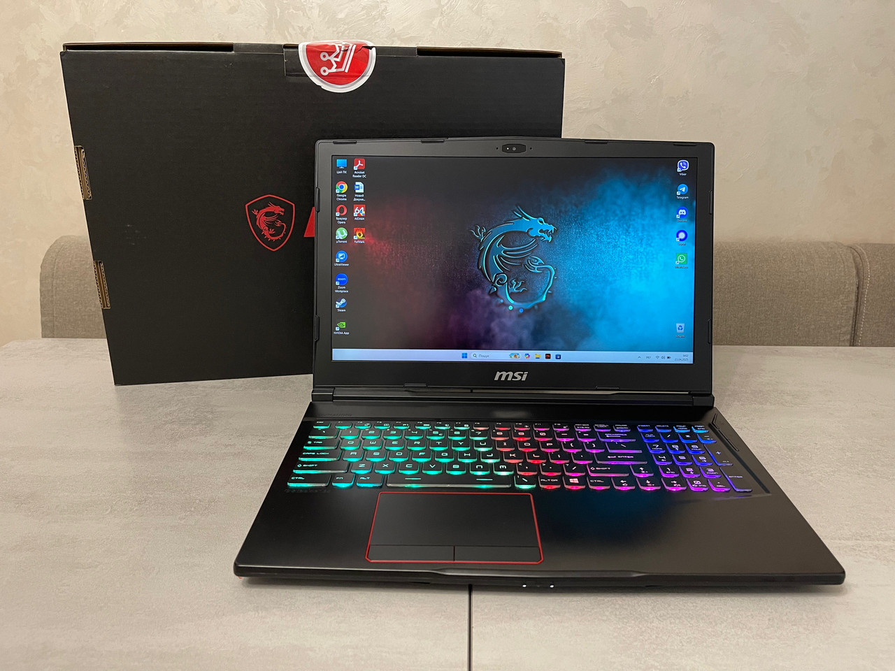 Ігровий ноутбук MSI GE63 Raider RGB 9SG, 15,6 FHD IPS 144Hz, i7-9750H, 32GB, 512GB SSD + 1TB, nVidia GeForce RTX 2080 8GB