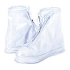 Бахіли від дощу (розмір 40-42), Білий / Бахіли на взуття / Водонепроникні чохли для взуття, фото 3