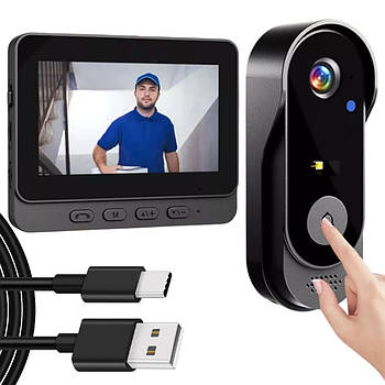 Бездротовий відеодомофон (4,3") + нічне бачення, X8 / Дверний відеодзвінок / Дверний дзвінок