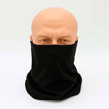 Шарф-труба літній на затяжці (33см), Чорний / Баф літній / Баф тактичний / Баф шарф