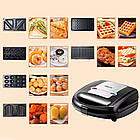 Мультимейкер 750Вт + 6 знімних пластин, від мережі, Sokany SK-B908 / Вафельниця / Електрогриль, фото 7