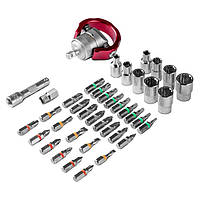 Набір інструментів Trotec 40 pieces Bit and Socket Wrench Set Викрутка з бітами та торцевими ключами для ремонту та майстерні, фото 4
