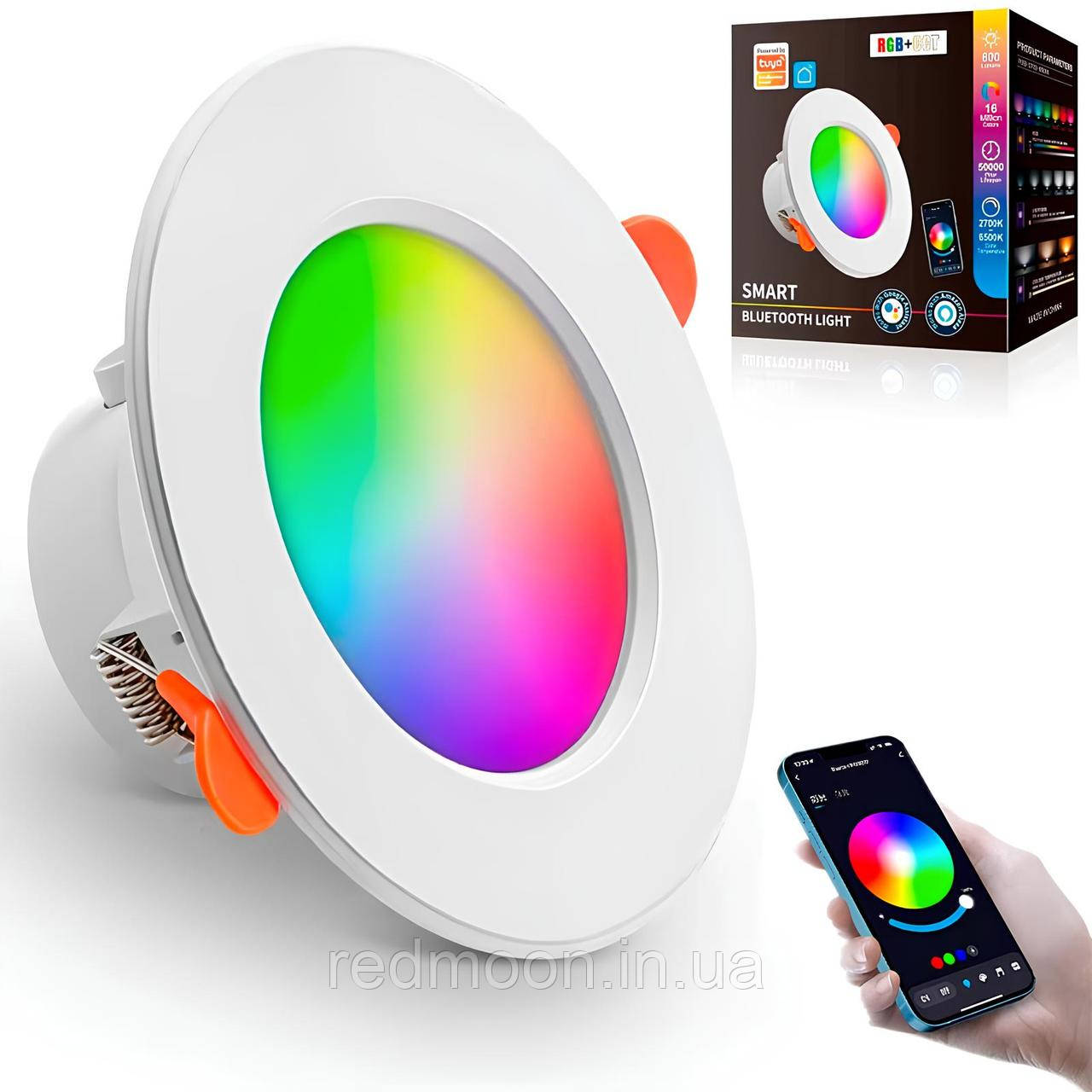 Світильник розумний 10Вт (1шт), WiFi, Tuya Smart, RGB, MA-281 / Точковий світильник / LED світильник стельовий