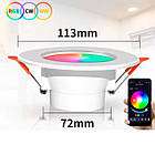 Світильник розумний 10Вт (1шт), WiFi, Tuya Smart, RGB, MA-281 / Точковий світильник / LED світильник стельовий, фото 8