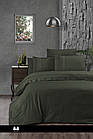 Комплект постільної білизни євро розмір First Сhoice ранфорс De luxe gala dark green