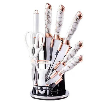 Набір кухонних ножів з підставкою, 9 предметів, EREASTHQS / Набір ножів з точилкою / Набір приладів для кухні