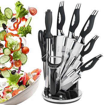 Кухонний набір ножів з підставкою, AT-DJ91A / Набір ножів для кухні / Набір кухонного приладдя