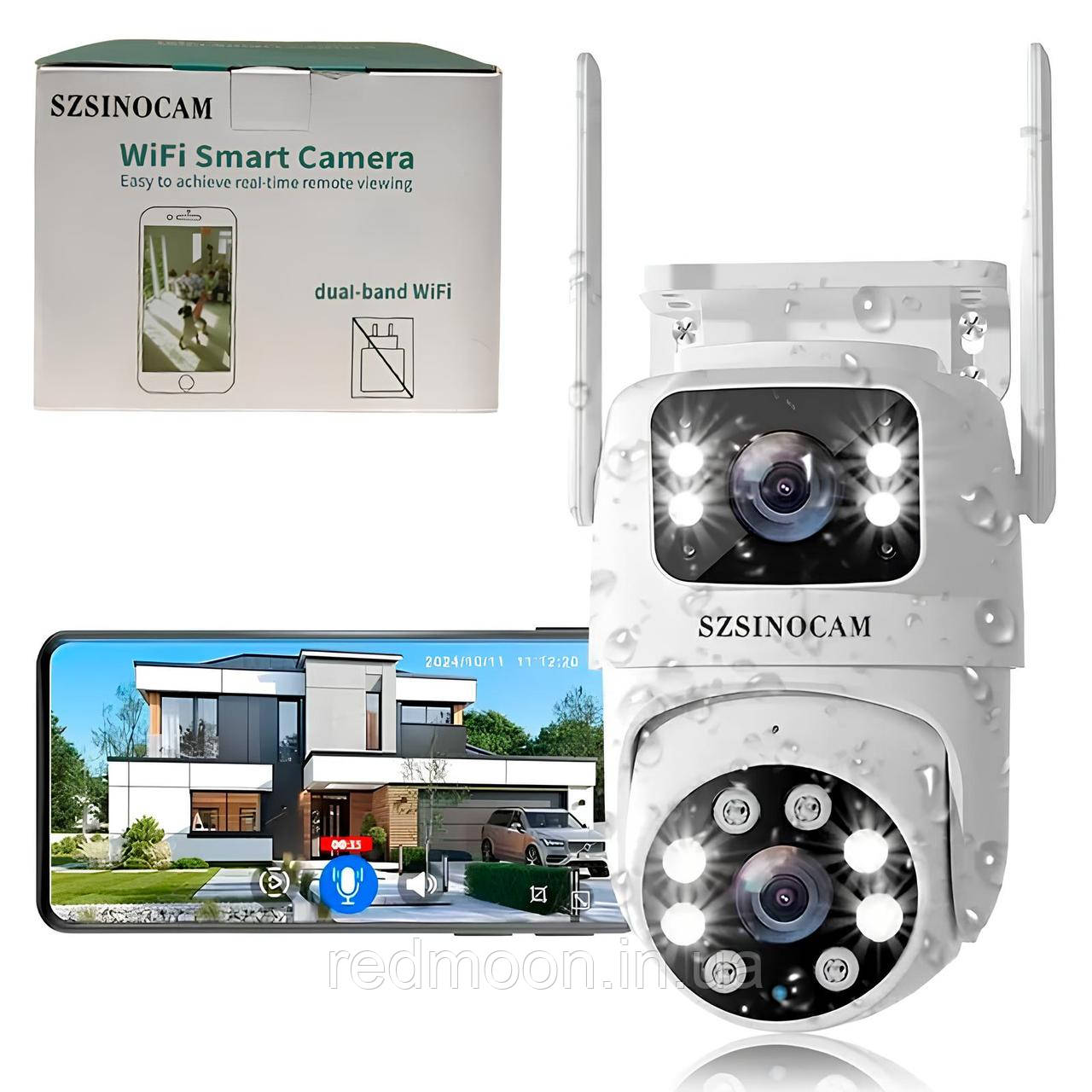 Безпровідна поворотна WiFi камера, SZSINOCAM TY-Q2 O-KAM Pro / Зовнішня камера відеоспостереження