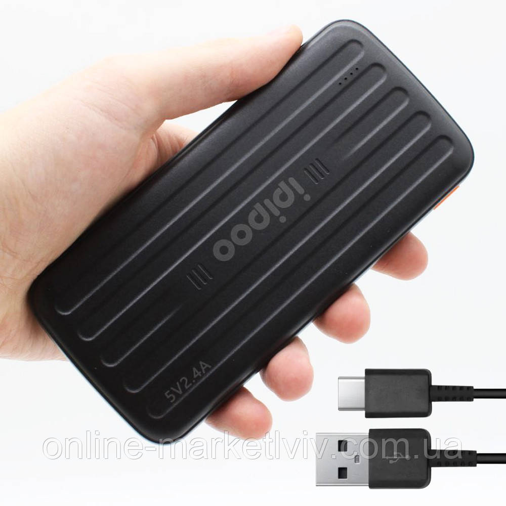 Повербанк на 10000 mAh, 2хUSB, ipipoo LP-18 / PowerBank для зарядки телефону / Павербанк