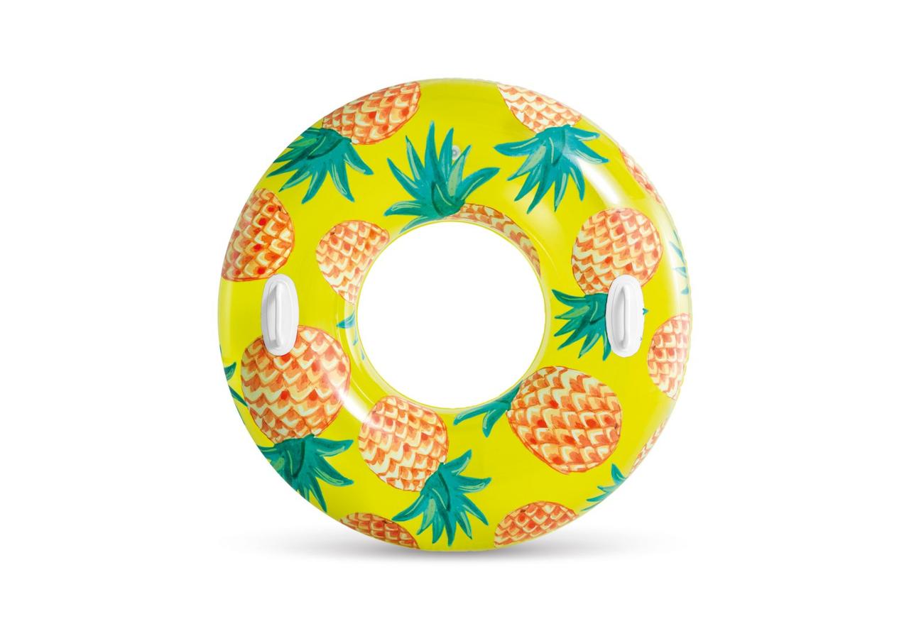 Надувне коло Intex 56261 "Tropical Fruit Pineapple", з ручками, 107 см