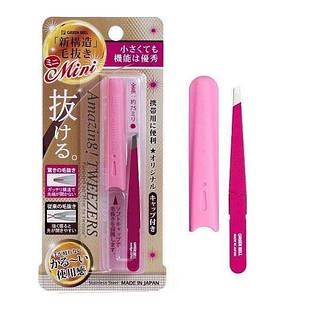 Green Bell Amazing Mini Пінцет для брів із пружинною системою, з ковпачком, рожевий