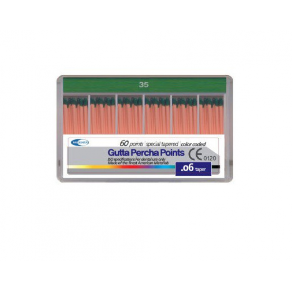 Meta Biomed Gutta Percha Points, Мета Біомед Гутаперчеві штифти 06 №35, 60шт, фото 1