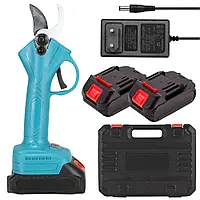 Аккумуляторный секатор садовый QJ25 + 2 аккумулятора / Электросекатор / Аккумуляторные садовые ножницы