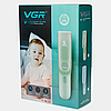 Безшумна машинка для стрижки волосся дітей + 3 насадки, VGR V-155, Блакитна / Дитячий триммер для волосся, фото 10