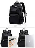 Міцний чорний рюкзак шкільний міський 42 см для підлітків в школу, студента хлопчика, жіночий чоловічий для міста Гарантія якості!, фото 10