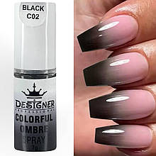 Спрей-пудра для омбре Colorful Ombre Spray Дизайнер (7г) для дизайну нігтів Black C02 (Чорний)