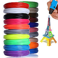 Набор пластика для 3D ручки, 20 цветов по 10 метров / PLA пластик для 3д ручки / Запаски для 3d ручек